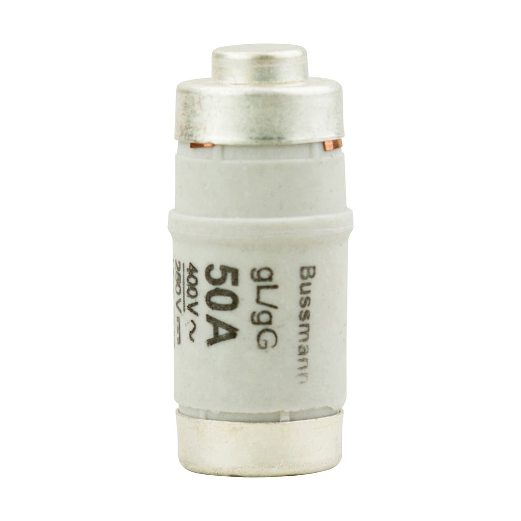 50NZ02 Type D0 Time Delay Fuse, 50 A, 400 V, 50 kA Interrupt, Class: GL/GG/C, Cartridge Body