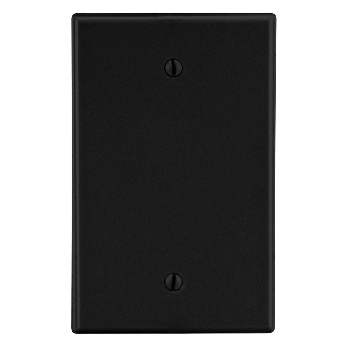 P13BK Non-Metallic Standard Blank Wall Plate with Pre-Inserted Captive Screw, 1 Gangs, 2.88 in W x 4.63 in H, Polycarbonate Thermoplastic, Black