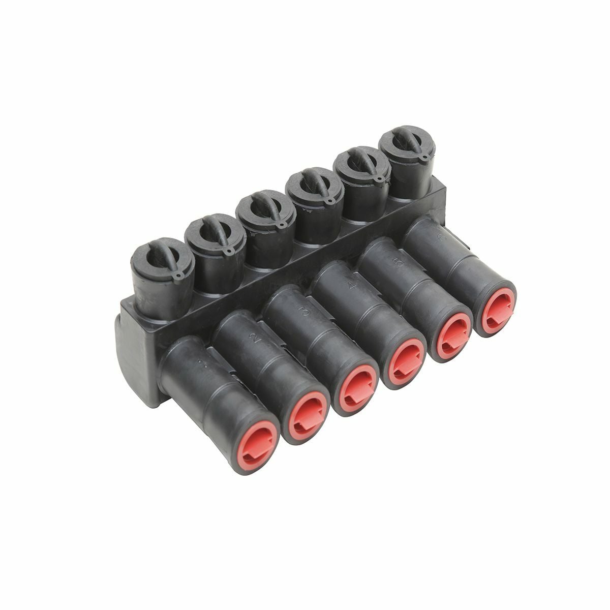 BIBS3506DB 6-Port Type BIBS Connector, Aluminum/Copper/Stranded Conductor, 12 AWG to 350 kcmil Run/Main, Aluminum