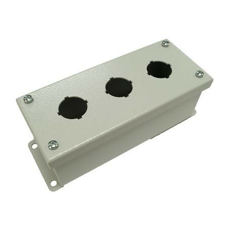 8017647 Standard Pushbutton Enclosure, 8 in L x 3.2 in W x 2.7 in D, NEMA 12, Carbon Steel