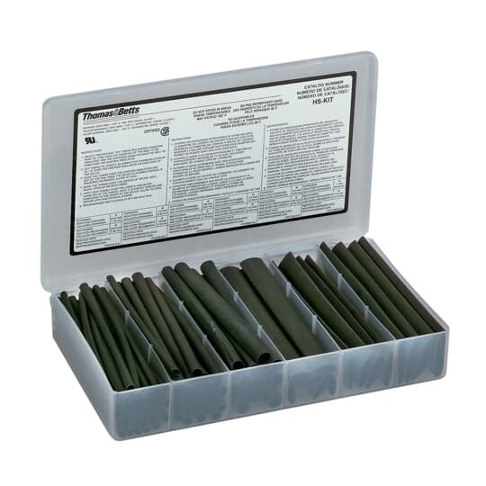 HS-KIT Shrink-Kon Flame-Retardant Heat Shrink Tubing Kit, For Use With Thinwall Heat Shrinkable Tubing, Polyolefin, Black