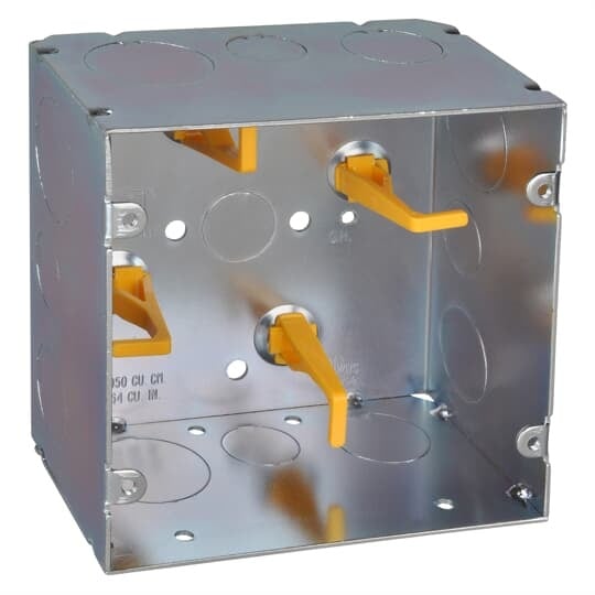 82181T-1234-1 Steel City Square Telecommunication Box, Steel, 64 cu-in Capacity, (1) Outlets, (13) Knockouts, 5 in H x 5 in W x 2-7/8 in D