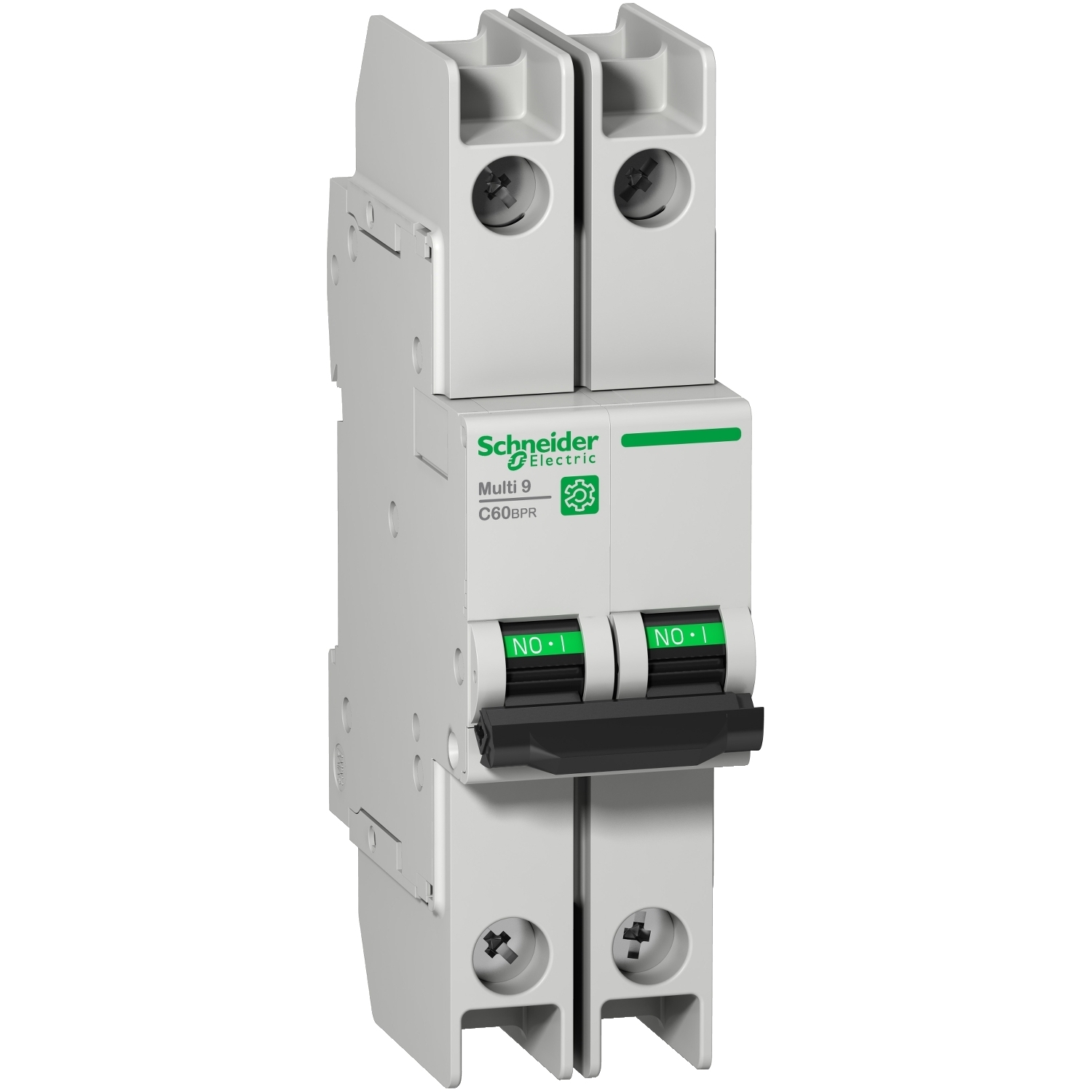 M9F52215 Multi 9 C60N Curve C Miniature Circuit Breaker, 240/415/440 VAC, 60 VDC, 15 A, 10 kA Interrupt, 2 Poles, Thermal Magnetic Trip