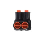 AMT 2 Multi-Port Same Side PVC Connector, Ultraviolet Resistant, Wire Range 250 kcmil-6 Str, Length 2.12 Inches, Width 2.13 Inches, Height 2.13 Inches, Hex Size 5/16 Inch