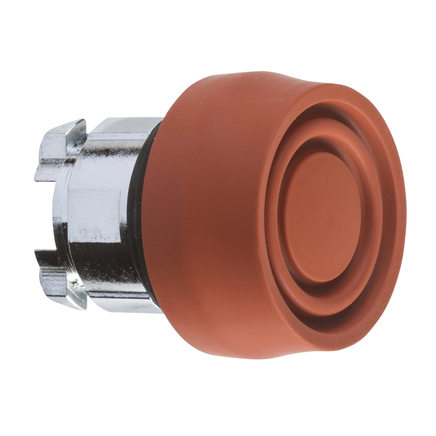 ZB4BP4S Harmony Standard Pushbutton Head, 0.87 in, Round Shape, Chromium Plated Metal, Red