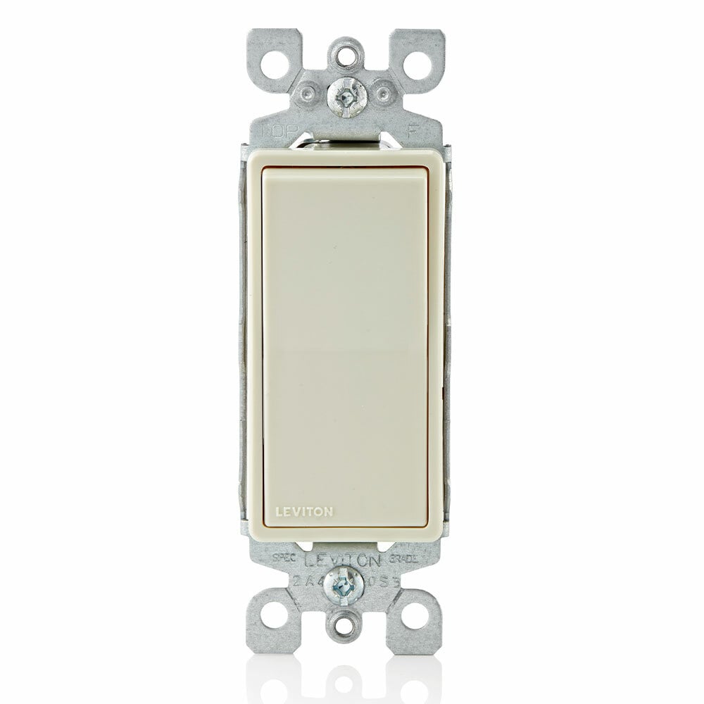 5601-2T Decora Grounding AC Quiet Switch, 120/277 V AC, 15 A, 1/2 hp, 2 hp Power Rating