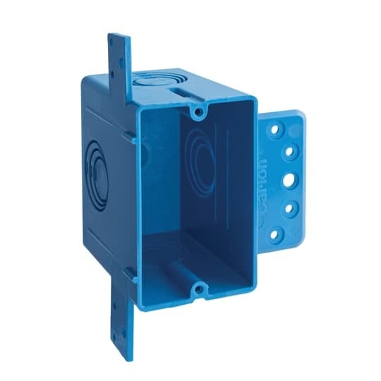 A122 Carlon ENT Flexible Raceway Outlet Box With Eccentric Knockout, PVC, 22 cu-in Capacity, 1 Gangs, 5 Knockouts, 3.53 in L x 2.1 in W x 3.25 in D
