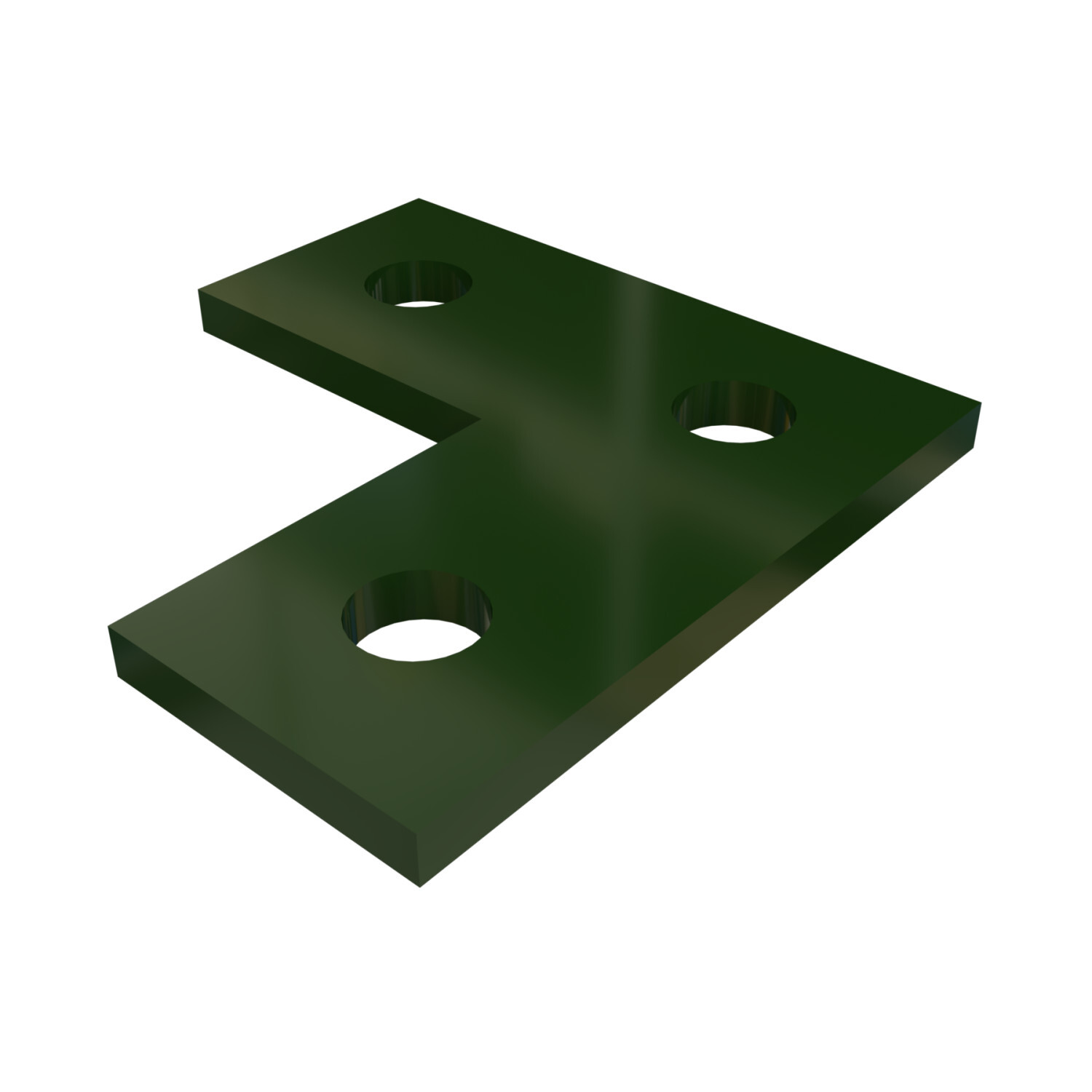P1036-GR Flat Plate Fitting, 3 Holes, 3-1/2 in L x 1-5/8 in W x 1/4 in THK, Steel