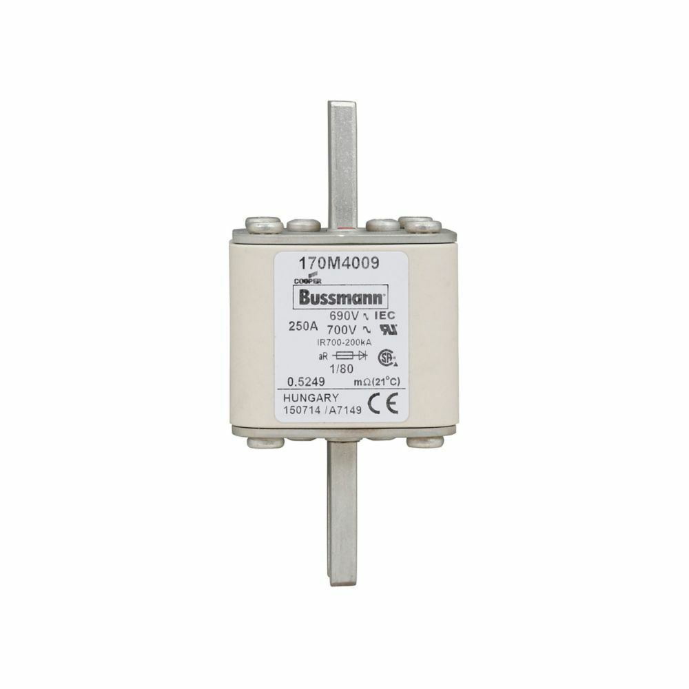 170M4009 Semi-Conductor High Speed Fuse, 250 A, 690 V, 200 kA Interrupt, Class: aR, Square Body