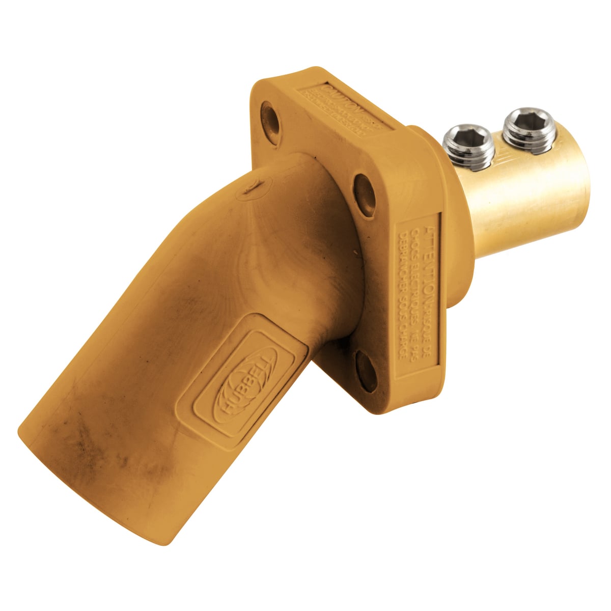 HBLMRAO 16 Series 1-Pole Angled Double Set Screw Inlet Male Standard Single Pole Receptacle, 600 VAC/250 VDC, 400 A, 4 to 4/0 AWG Wire, Screw Terminal Connection, 3R/4X/12 NEMA Rating
