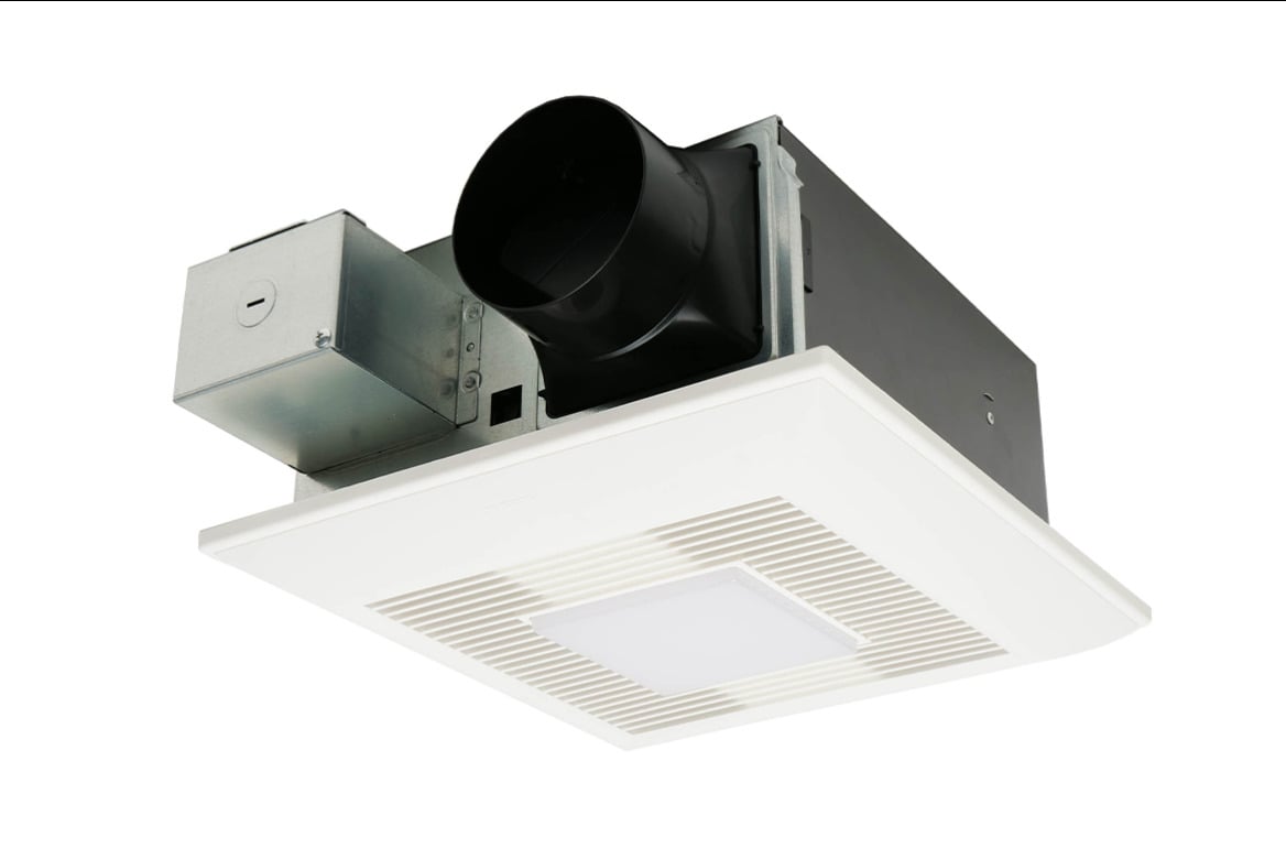 FV-0511VFL1 WhisperFit DC Ventilation Fan/Light, 4.2/6.6/11 W Fixture, 120 V AC, 26 ga Galvanized Steel Housing