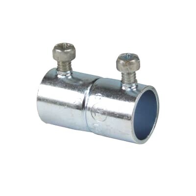 TK123US Steel City Set Screw Coupling, 1 in, For Use With EMT Conduit, Steel, Zinc Plated
