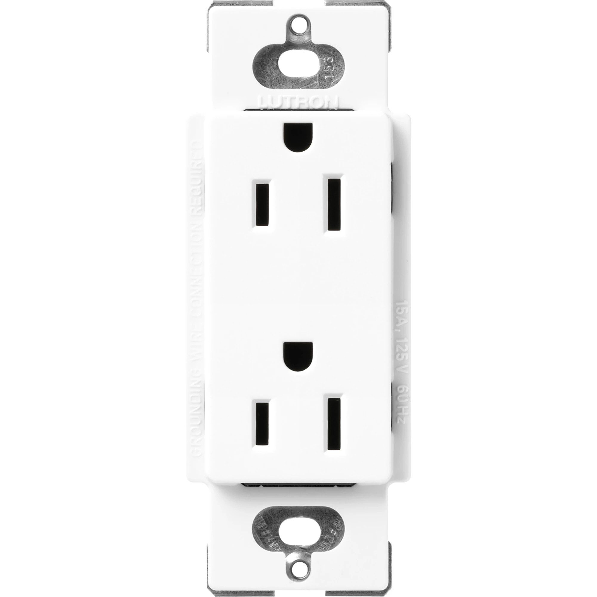 SCR-15-BW Claro Duplex Receptacle, Decorator-Style Outlet, 15 Amp, Satin, Brilliant White