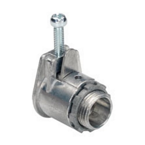 BL-19 Bridgeport Strap Connector, 1 in Trade, 1 Conductor, Die Cast Zinc, Ball Burnished/Mirror Smooth/Electro-Plated Zinc