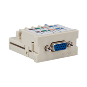 41295-VMI QuickPort Monitor End VGA Enhanced Video Connector, Female Connector, 110 IDC Termination, Snap-Fit Mount, Ivory