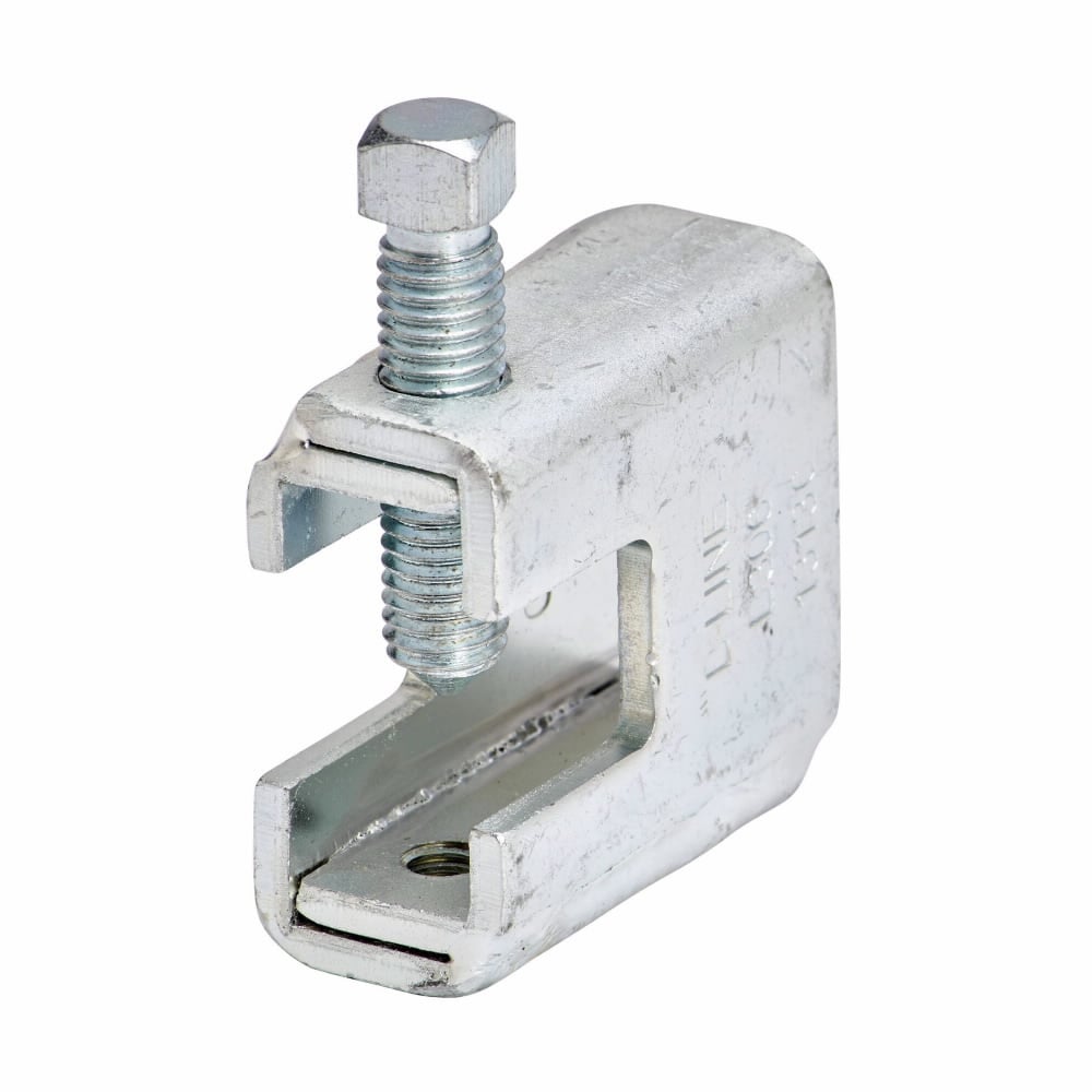 B305ZN Rod to Beam Clamp, 3/8-16 Rod, 1/16 to 7/8 in THK Flange, 600 lb Load, Low Carbon Steel, Electro-Zinc Plated