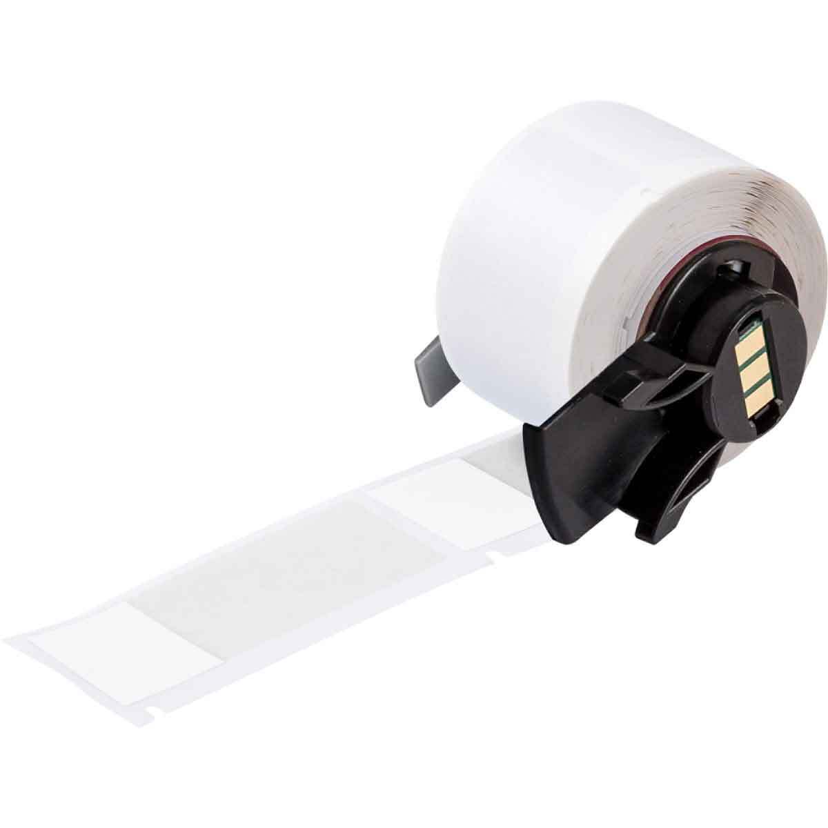 M6-21-427 Self-Laminating Wrap Around Wire and Cable Label, 1 in L x 2.5 in W, White/Clear, Vinyl