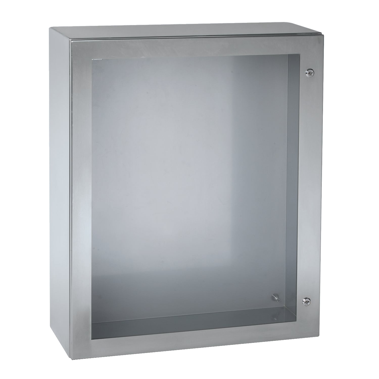 NSYS3X5420T Without Mounting Plate, 15.75 in w x 7.87 in d x 19.69 in h, Body and door stainless steel 304L/Lock zamak/Hinge stainless steel/Door Securit glass