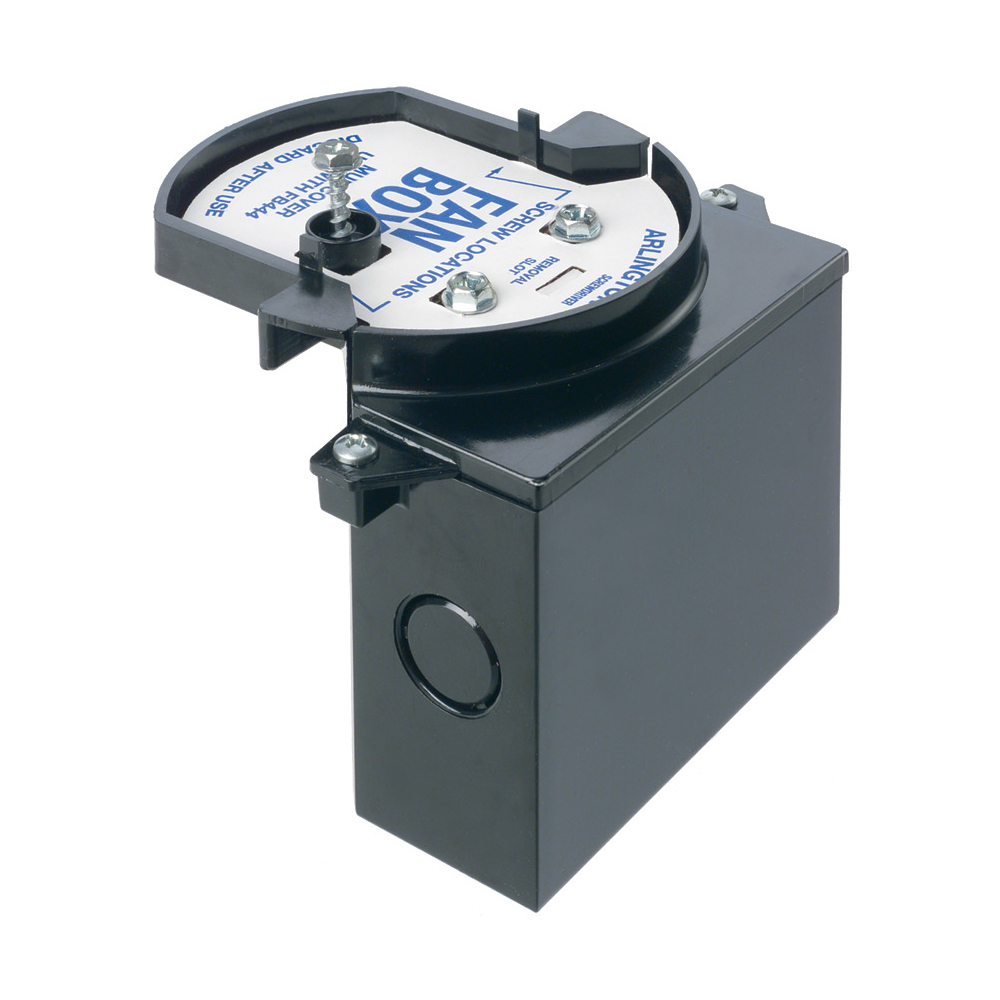 FB444 Fan/Fixture Mounting Box With Knockout, Plastic, 25.6 cu-in Capacity, 4.716 in L x 5.33 in W x 4 in H