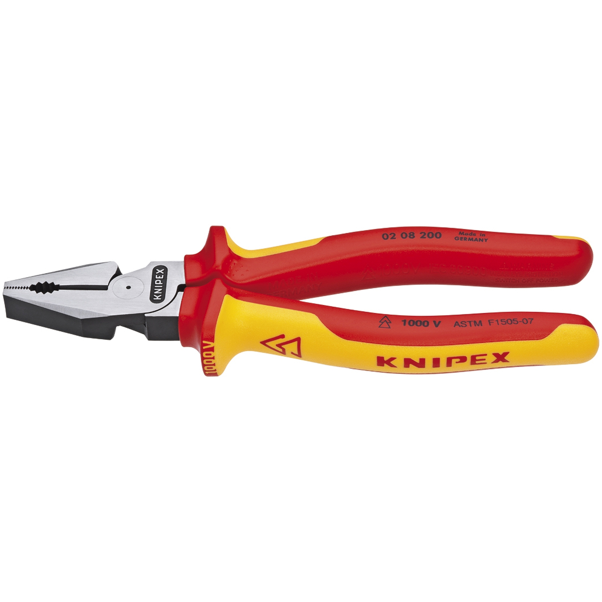 High Leverage Combination Pliers-1000V Insulated, 8 in., Multi-Component, ASTM