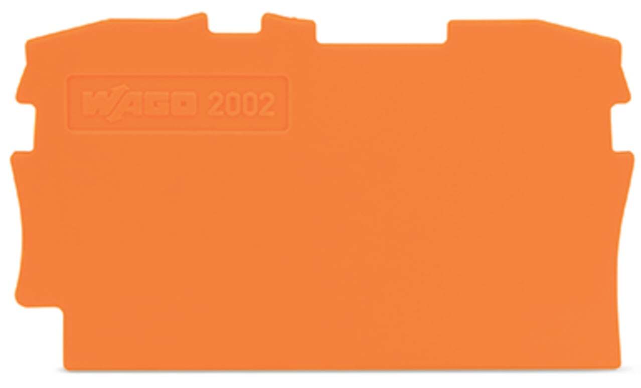 2002-1292 End and Intermediate Plate, For Use With 2001-1201 And 2002-1201 Terminal Blocks, Orange