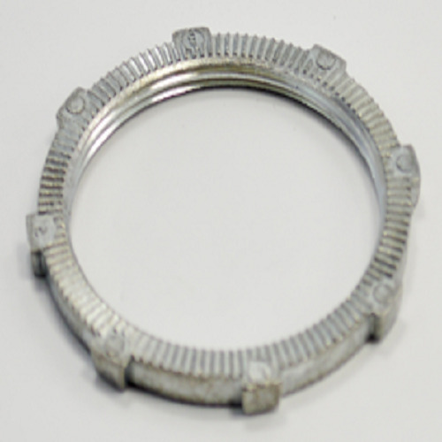 106-DC Bridgeport Conduit Locknut, 2 in, For Use With Rigid Conduit, Die Cast Zinc, Ball Burnished/Mirror Smooth