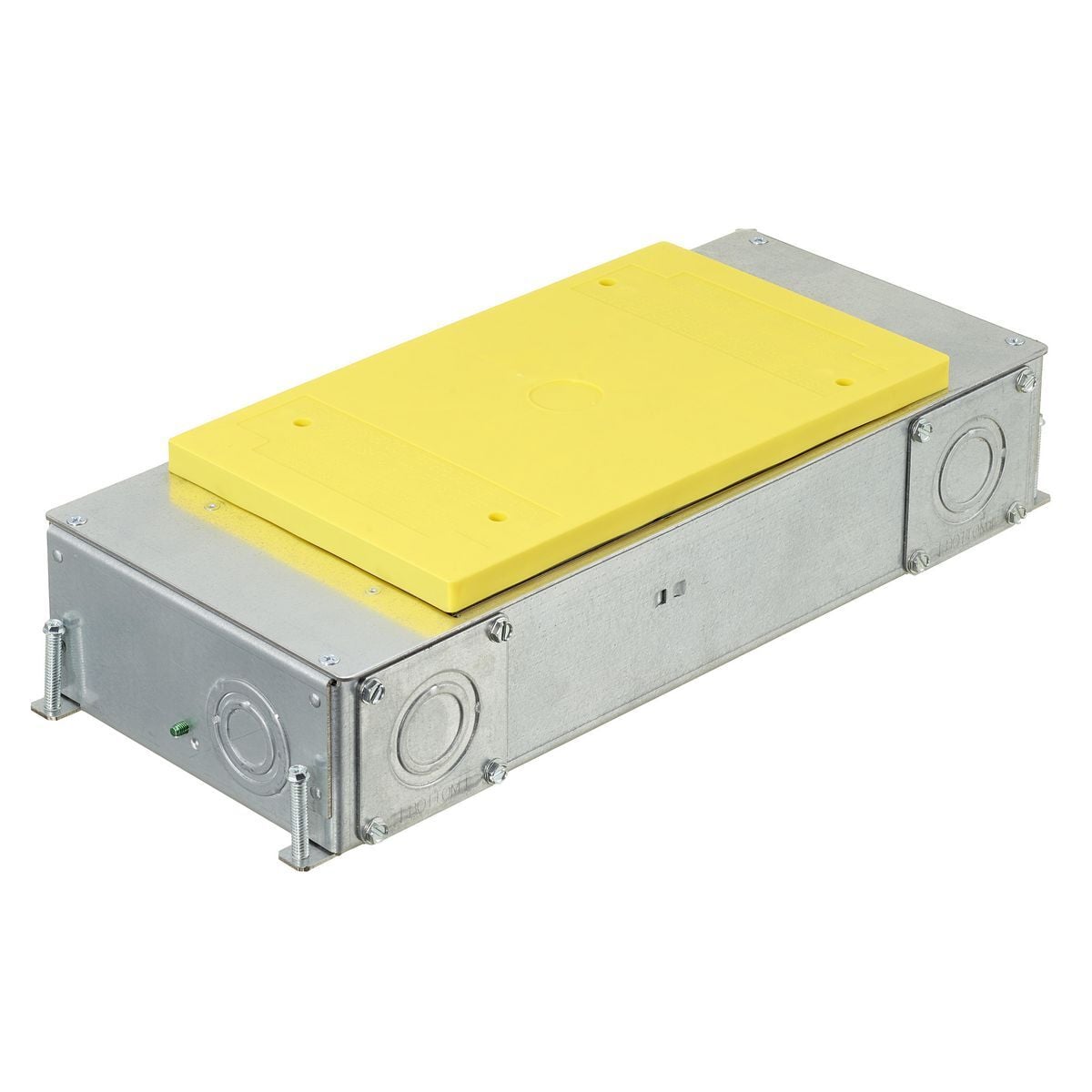 CFB2G30E SystemOne ETERNAL Recessed Floor Box, Stamped Steel, 56.5 cu-in Capacity, 2 Gangs, (10) Knockouts, 3 in H x 6.62 in W x 16.27 in L