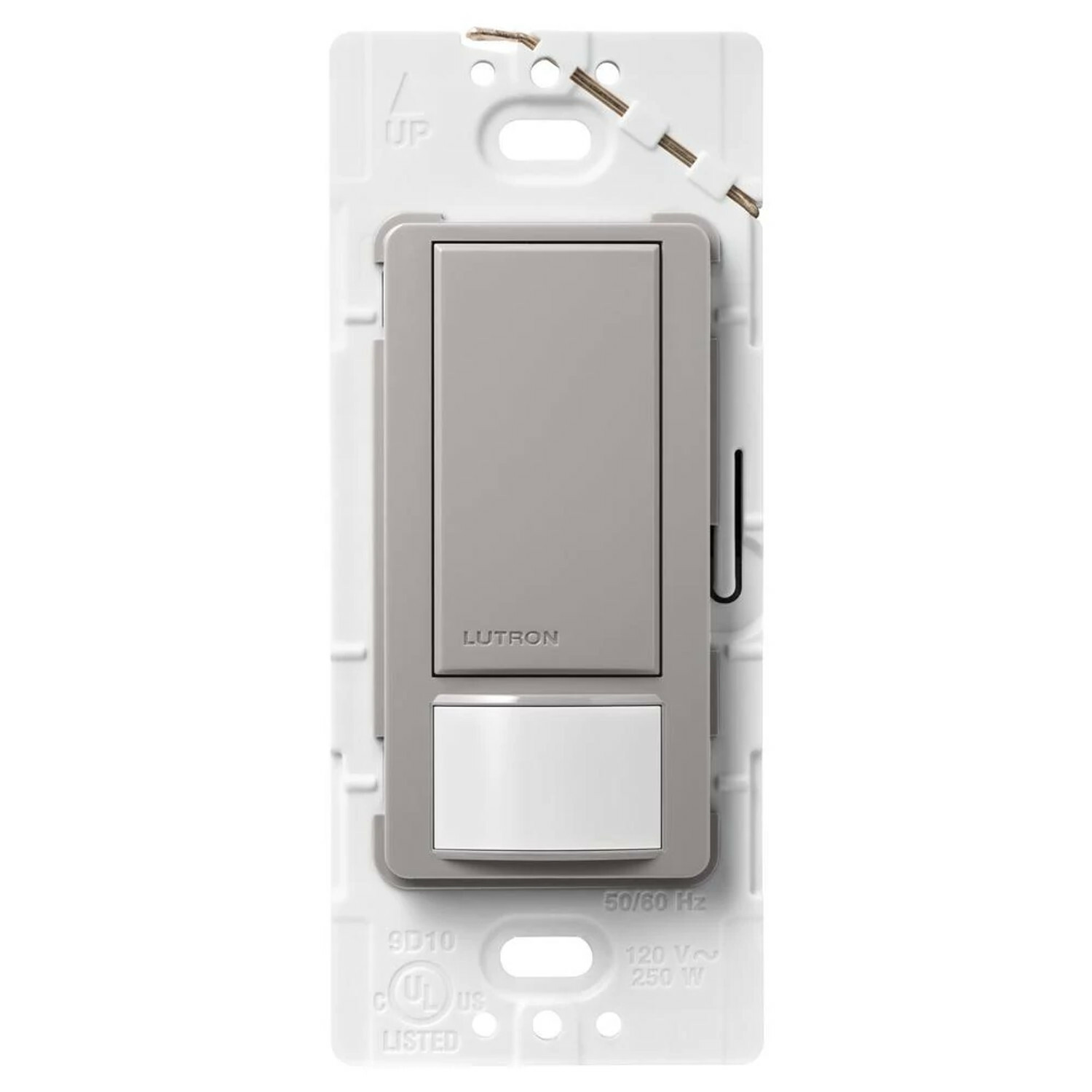 MS-OPS2-GR Maestro Motion Sensor Switch, Ground or Neutral Required, 2 Amp Lighting, 120V, 1 Pole, Gray