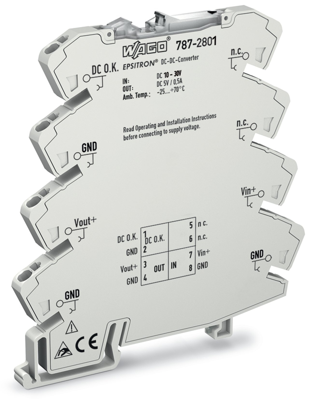 787-2801 787 Converter, 24 V DC Input, 5 VDC Output, ≤ 0.34 A Input, 0.5 A Outpu