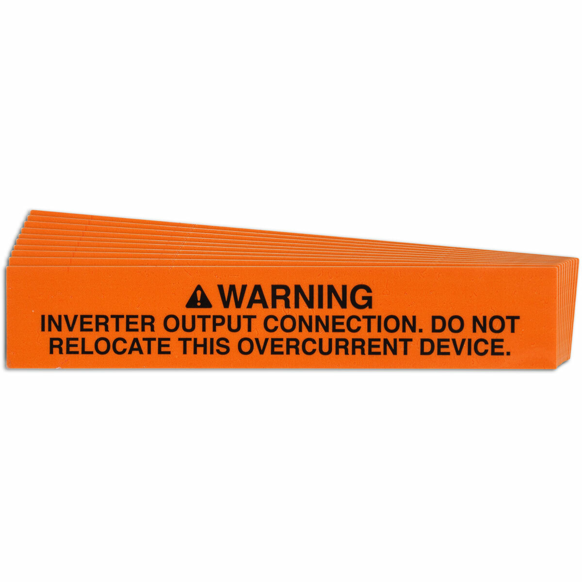 149844 Pre-Printed Rectangle Warning Label, 1 in H x 4 in W x 0.007 in THK, Black on Orange, B-920 Vinyl