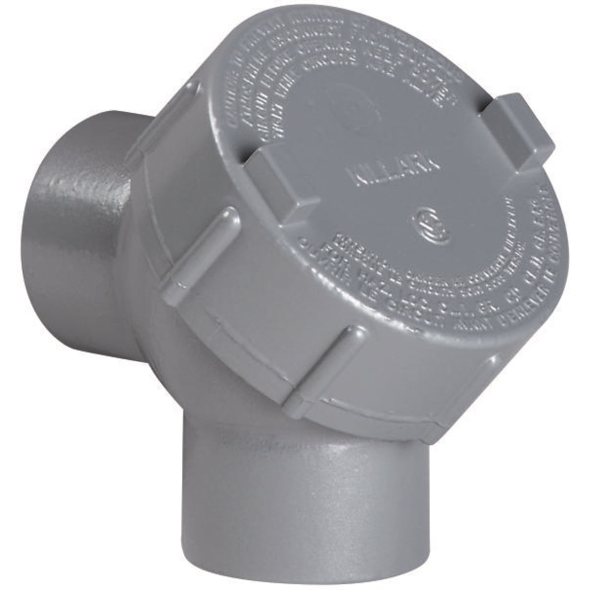 Y-1 Female to Female Capped Elbow, 1/2 in Trade, 90 deg, Copper-Free Aluminum, Powder Coated