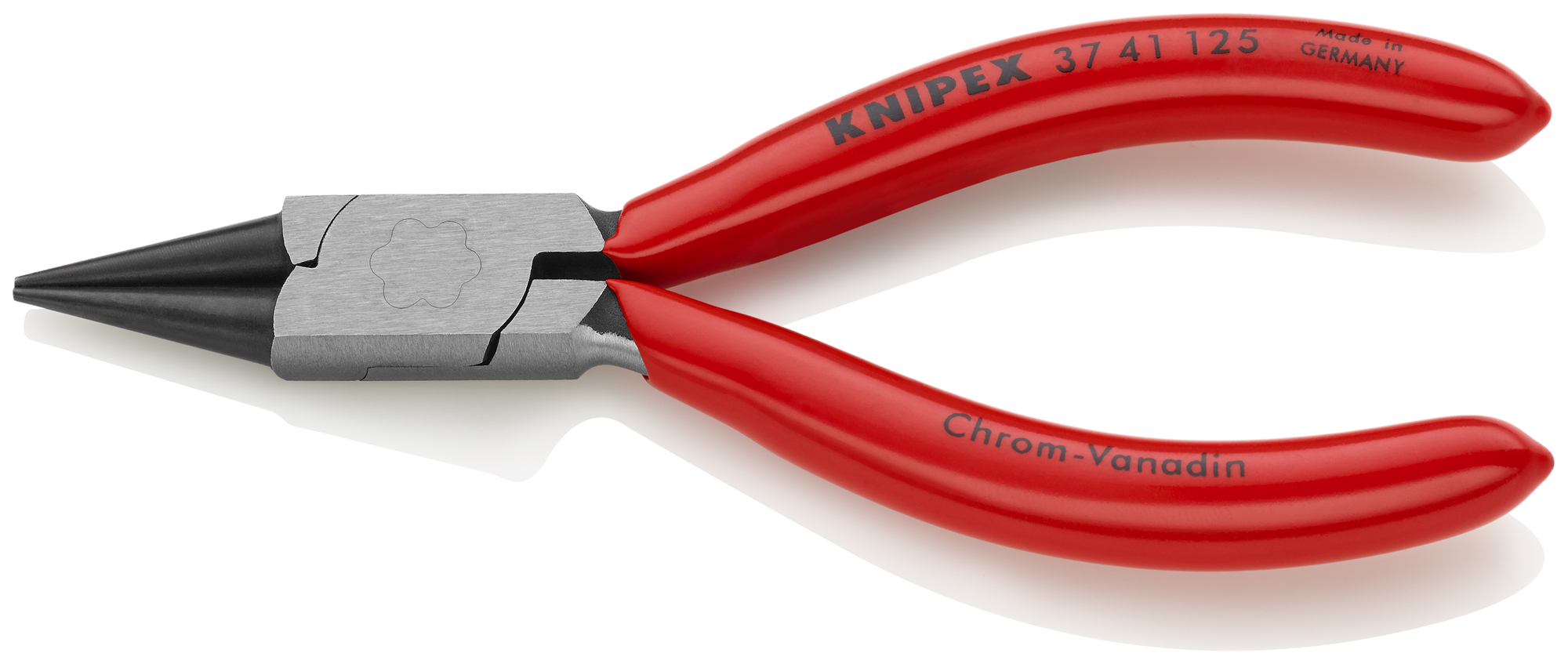 Electronics Gripping Pliers-Round Pointed Tips, 5 in., Plastic coating, Polished