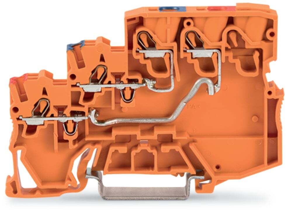 2000-5352 Operating Tool Actuator Supply Terminal Block, 250 V, 28 A, 22 to 12 AWG Wire, 2 Poles, DIN Rail Mount