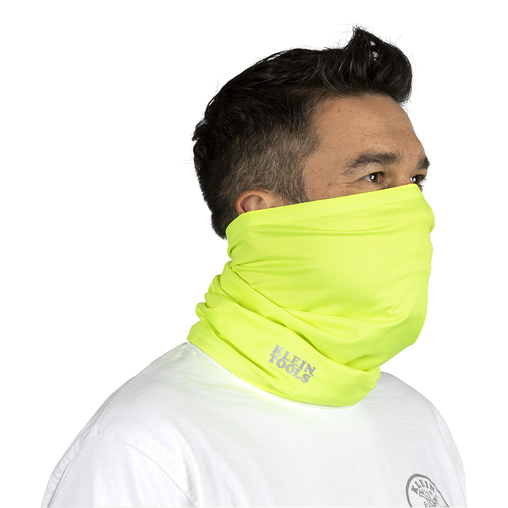 60465 Neck and Face Cooling Band, Universal, Hi-Viz Yellow, Polyester/Spandex