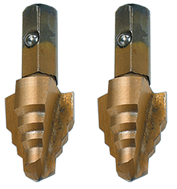 RTTP6000 Replaceable Tip Step Drill Kit, 1/4 in Dia Min Hole, 1/2 in Dia Max Hole, 6 Steps, M2 HSS, 1/4 in Shank