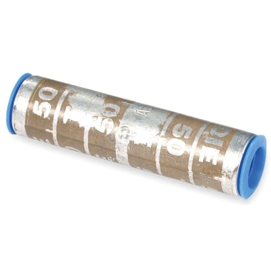 60530-TB Color-Keyed 2-Way Splice Connector, 1/0 AWG Compact/Concentric/Stranded Aluminum/Copper Conductor, Die Code: 50, 2.38 in L, Aluminum