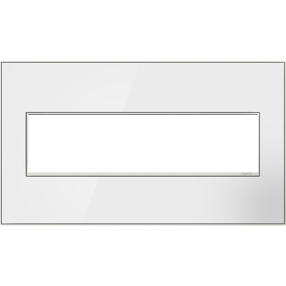 AWM4GMWW4 Adorne Designer Wall Plate, 4 Gangs, 8.88 in W x 5.13 in H, Plastic, White