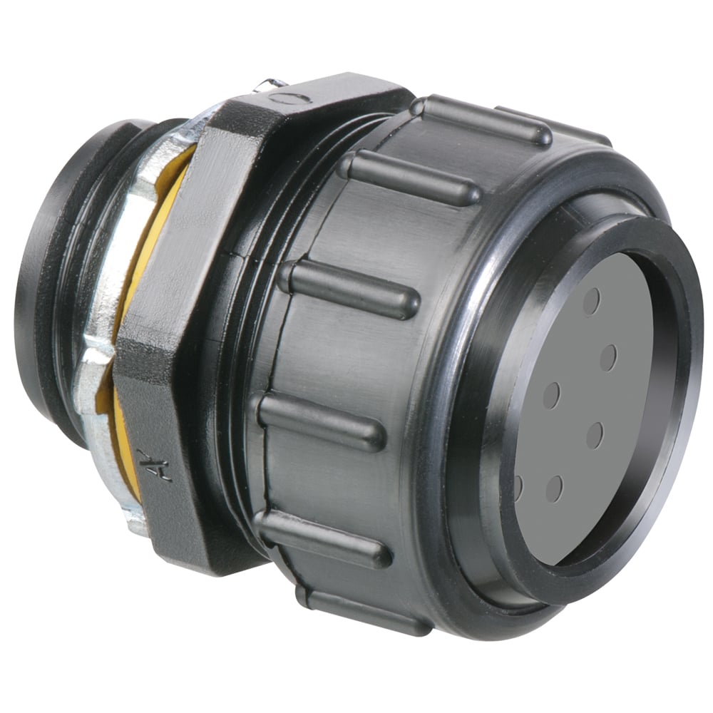 NMPV100 Straight Cord Grip, 1 in Trade, 0.225 to 0.255 in Cable Openings, Die Cast Zinc/Plastic/Polyethylene