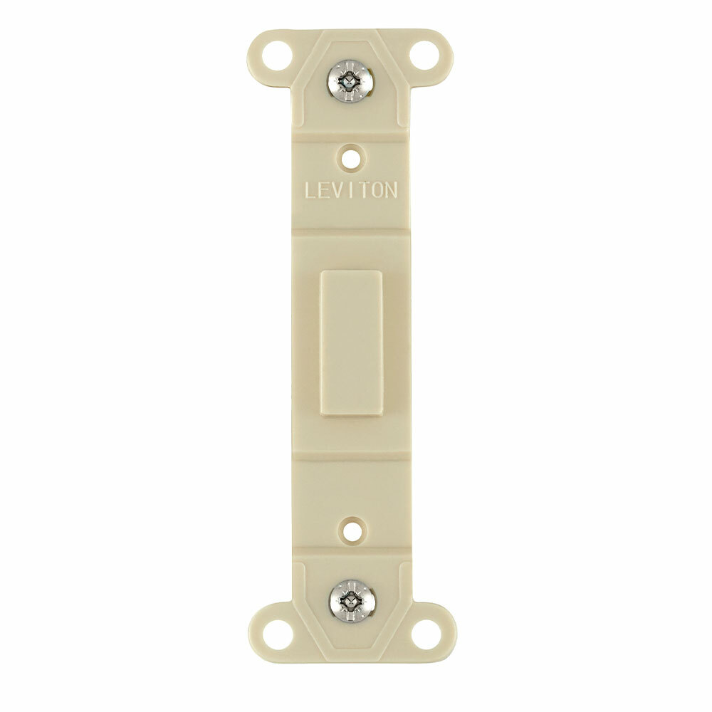 80700-T Combination Wallplate Adapter With (2) Mounting Screws, For Use With Toggle Switch, Blank Toggle/No Hole Plate, Wall Mount, Plastic, Light Almond