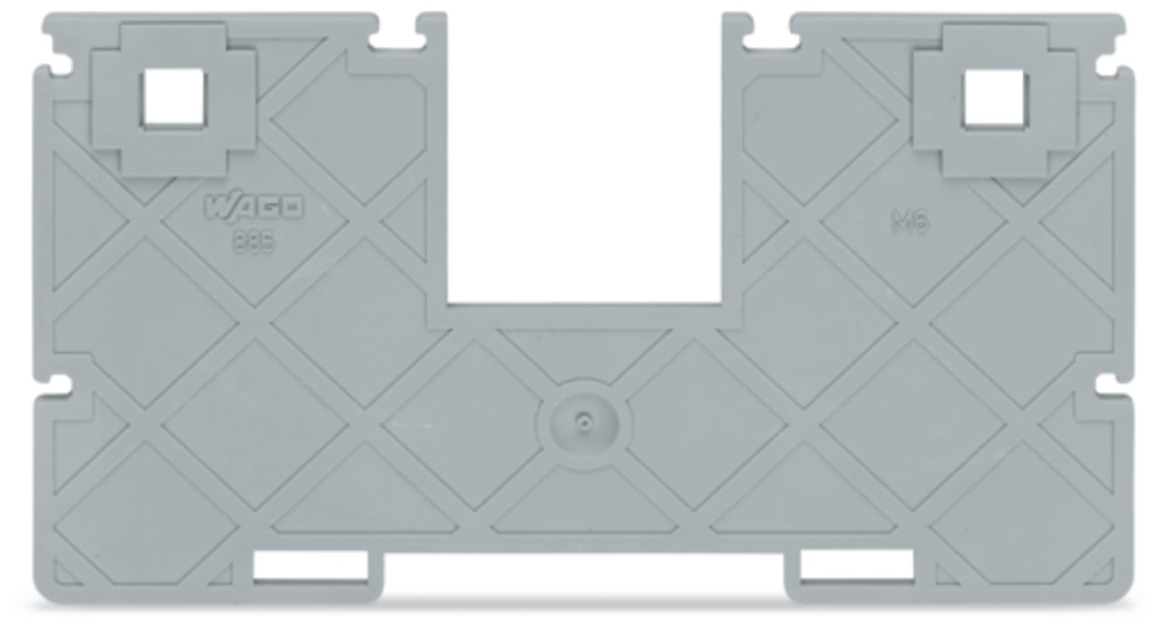 885-546 Separator Plate with Jumper Bar, For Use With Rail Mounted, Polyamide, Gray