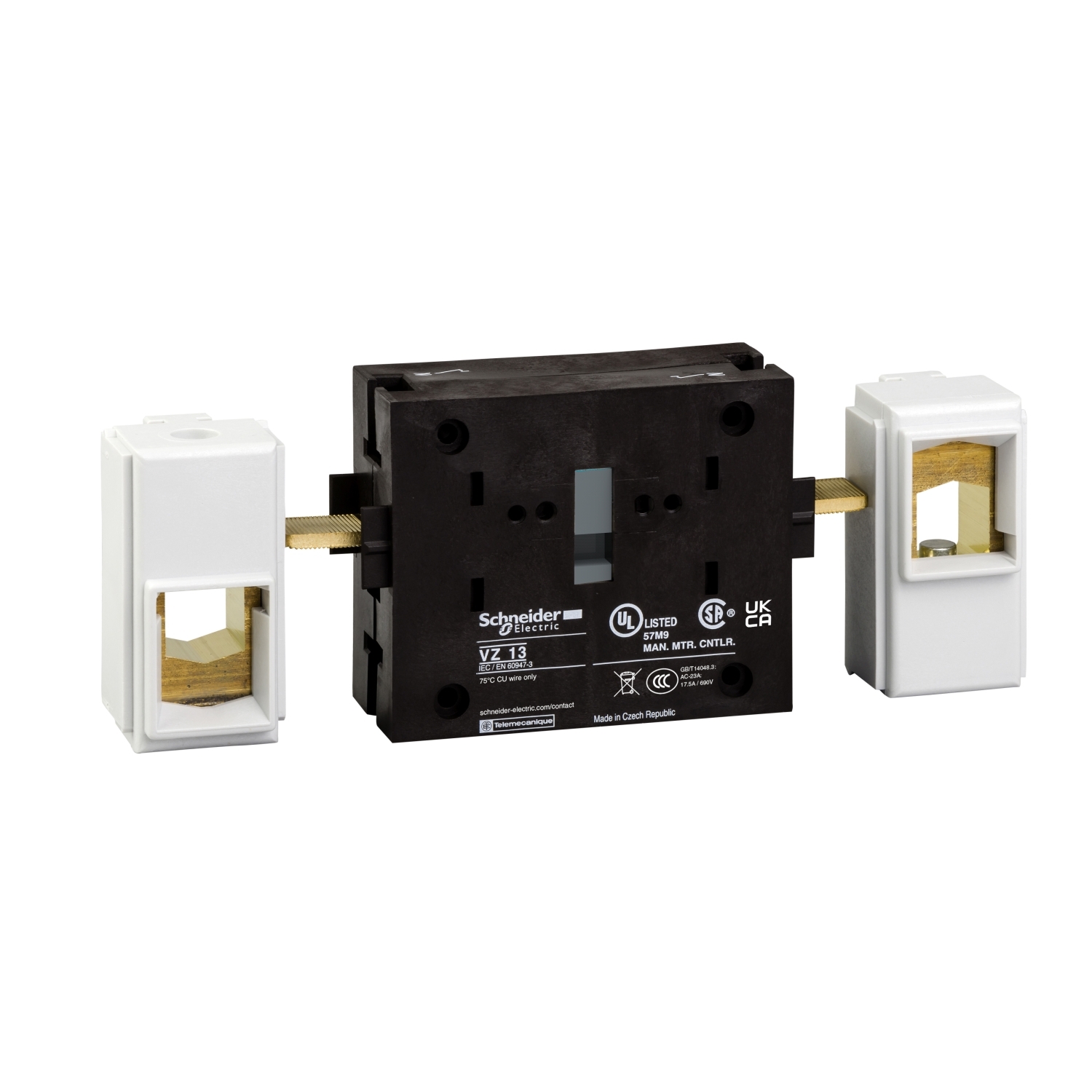 VZ13 High Performance Neutral Power Pole With Early Make, 690 V AC, 175 A, Screw Clamp