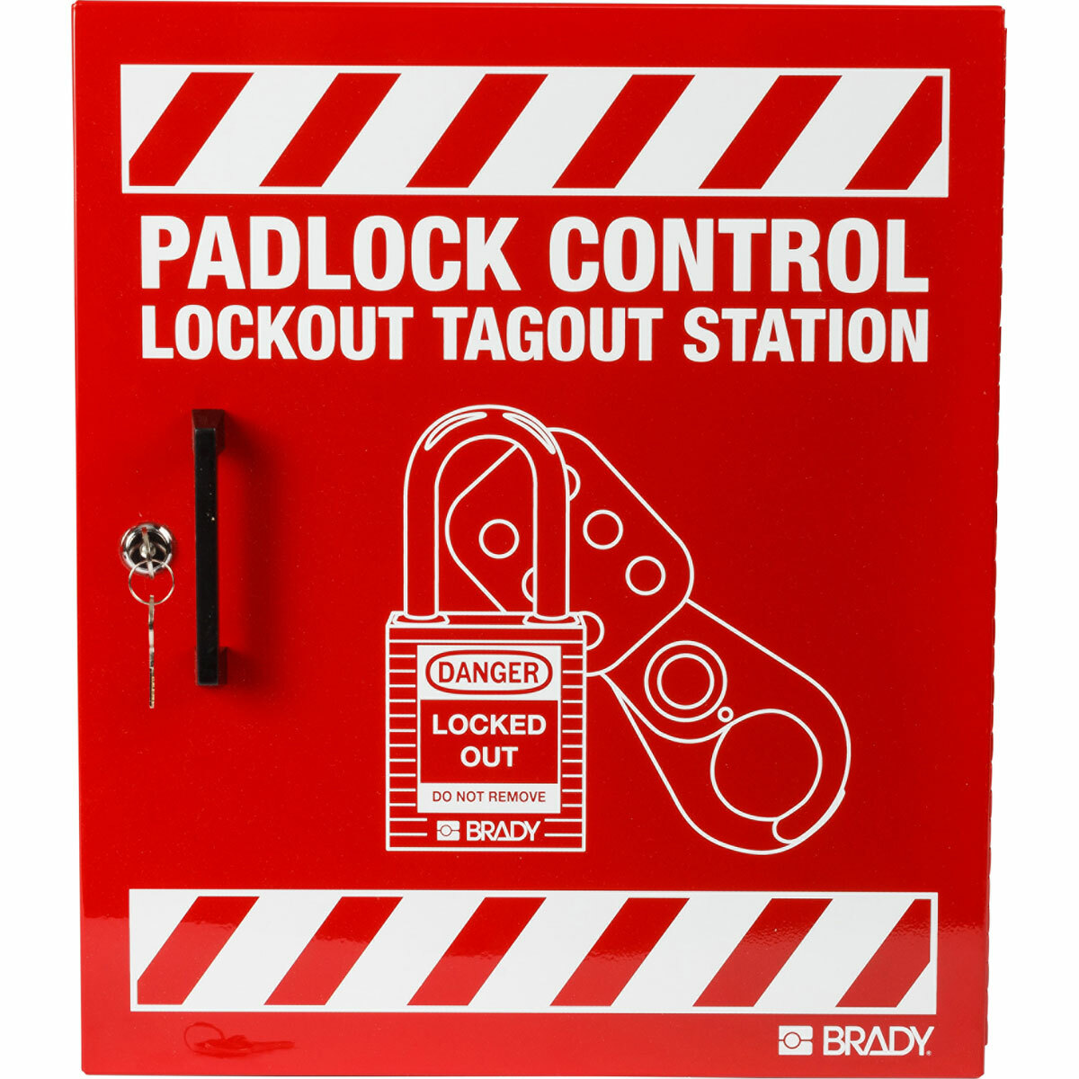 LR018E Large Padlock Control Center, Unfilled, 36 Padlocks, 15-1/2 in H x 18 in W x 2 in D, Wall Mount, Language: English