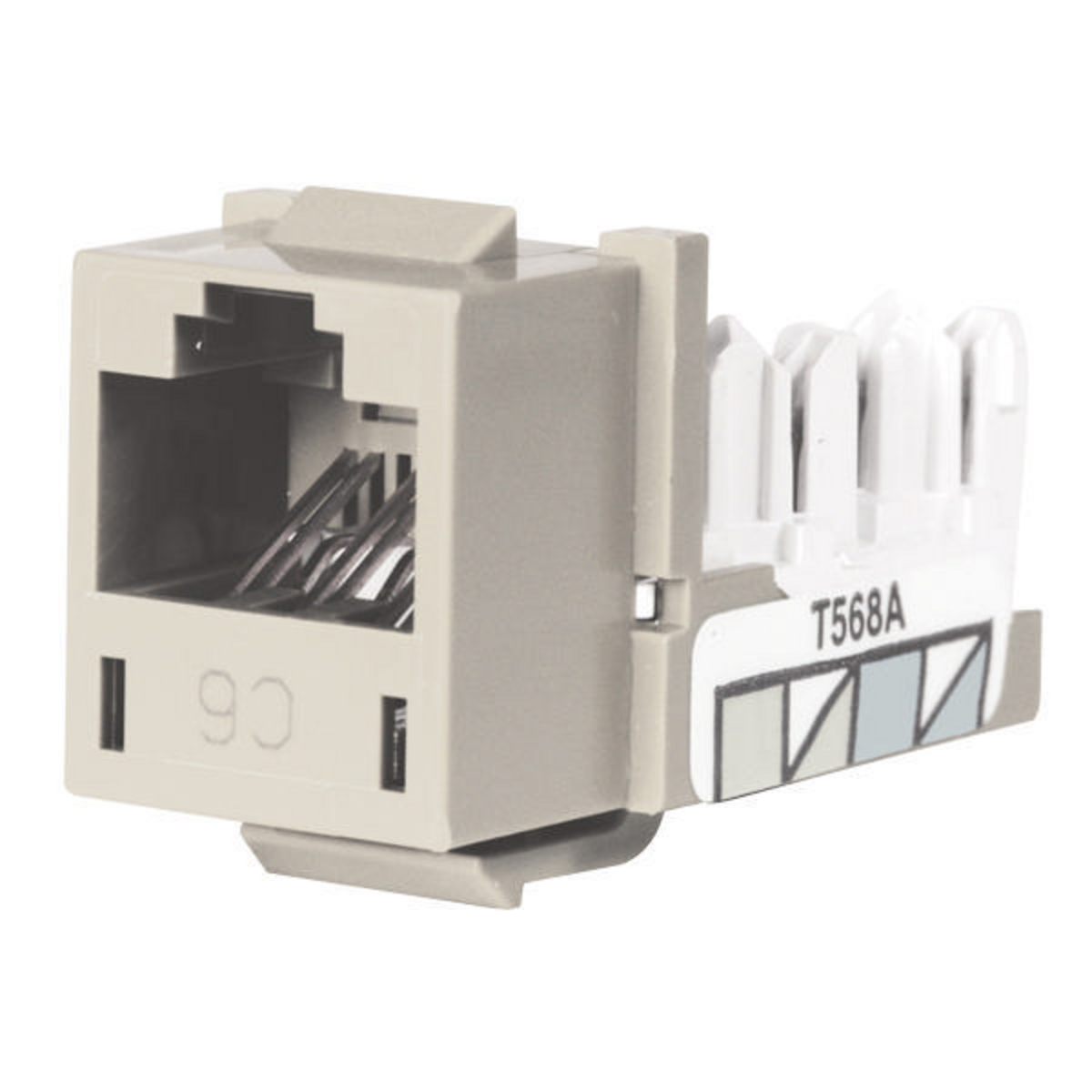 HXJ6OW Standard Universal A/B Keystone Jack, Cat 6 Module, Off-White