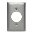 Hubbell Wiring Device Kellems, Wallplates and Boxes, Metallic Plates, 1-Gang, 1) 1.60" Opening, Standard Size, Stainless Steel