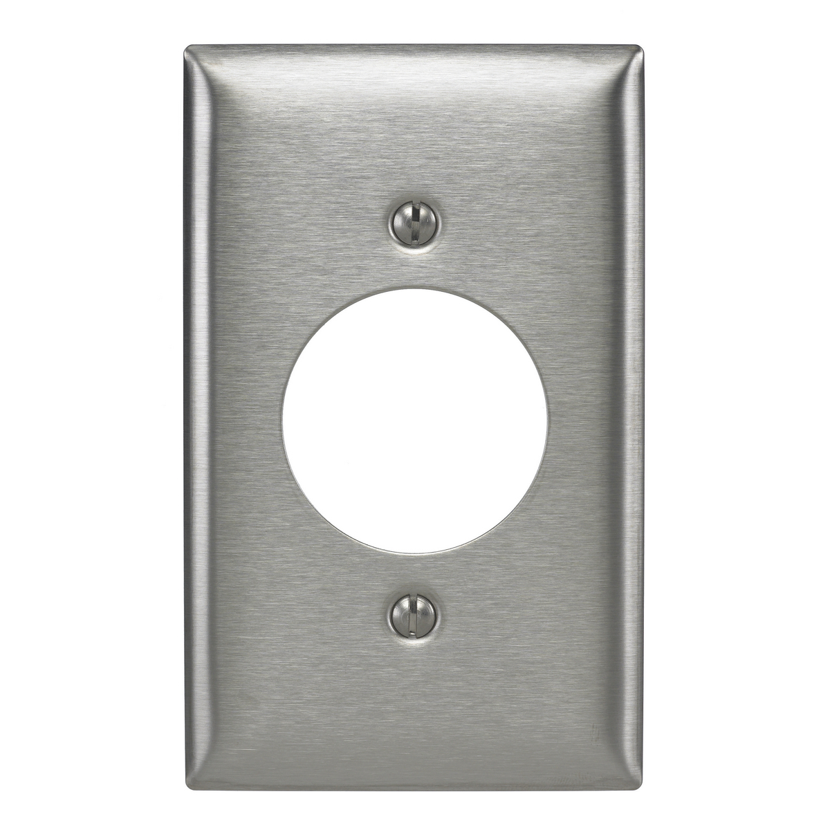 SS720 Standard Receptacle Wall Plate, 1 Gangs, 2.87 in W x 4.5 in H, Stainless Steel, Metallic