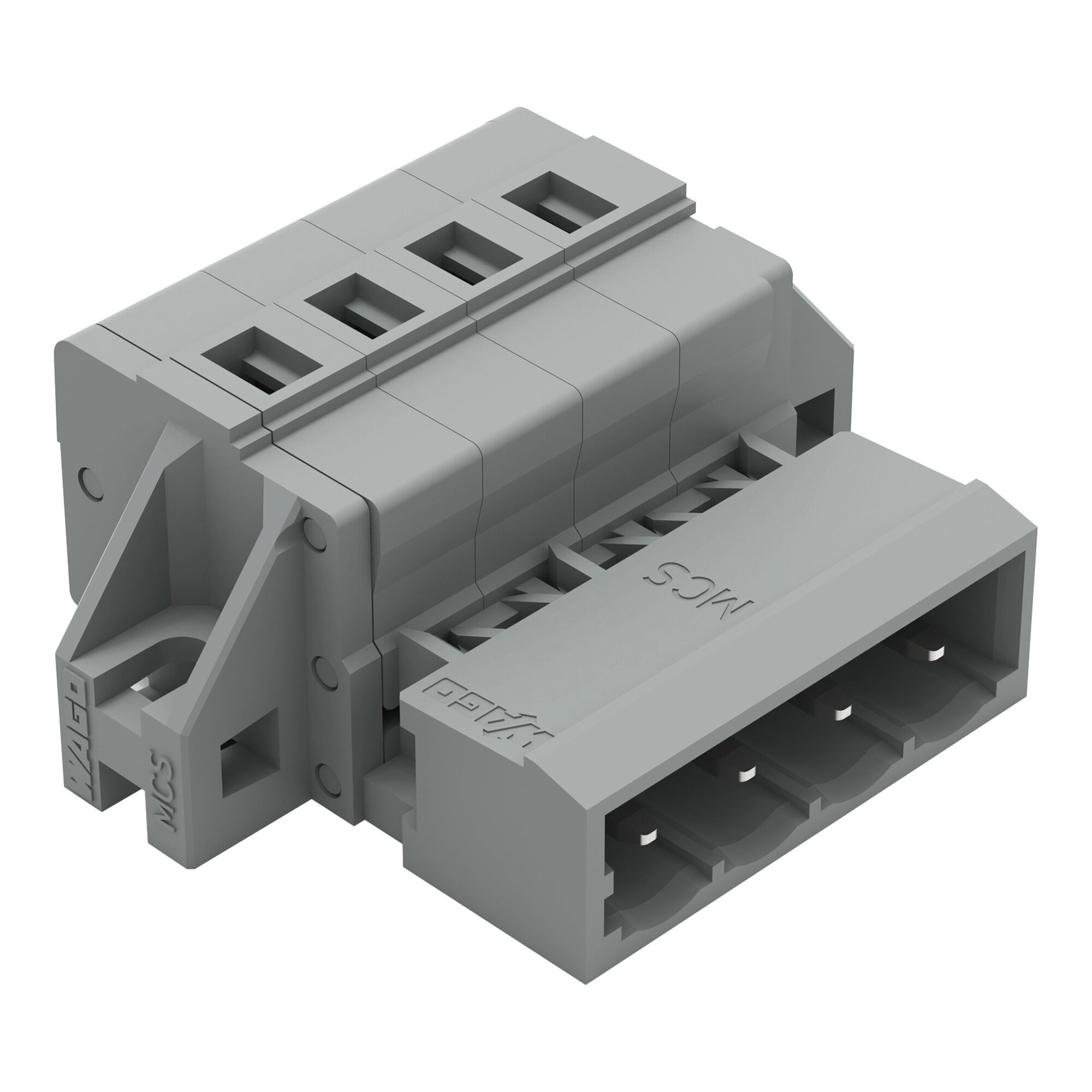 231-604/019-000 Operating Tool 1-Conductor Male Connector, 630 V, 12 A, 28 to 12 AWG Wire, 4 Poles, Panel Mount