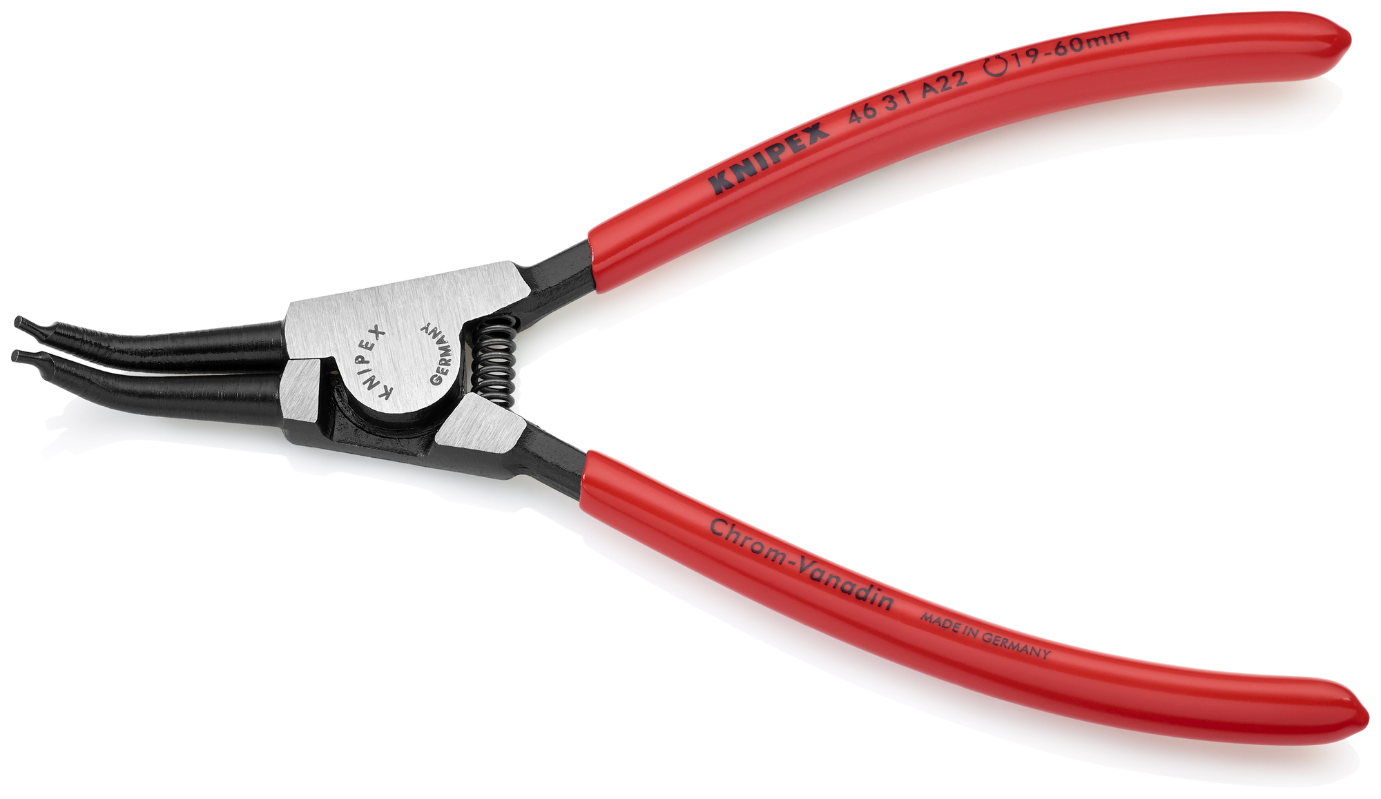 External 45° Angled Snap Ring Pliers-Forged Tips, 7 1/4 in., Plastic coating, 5/64 in. Tips, Bulk