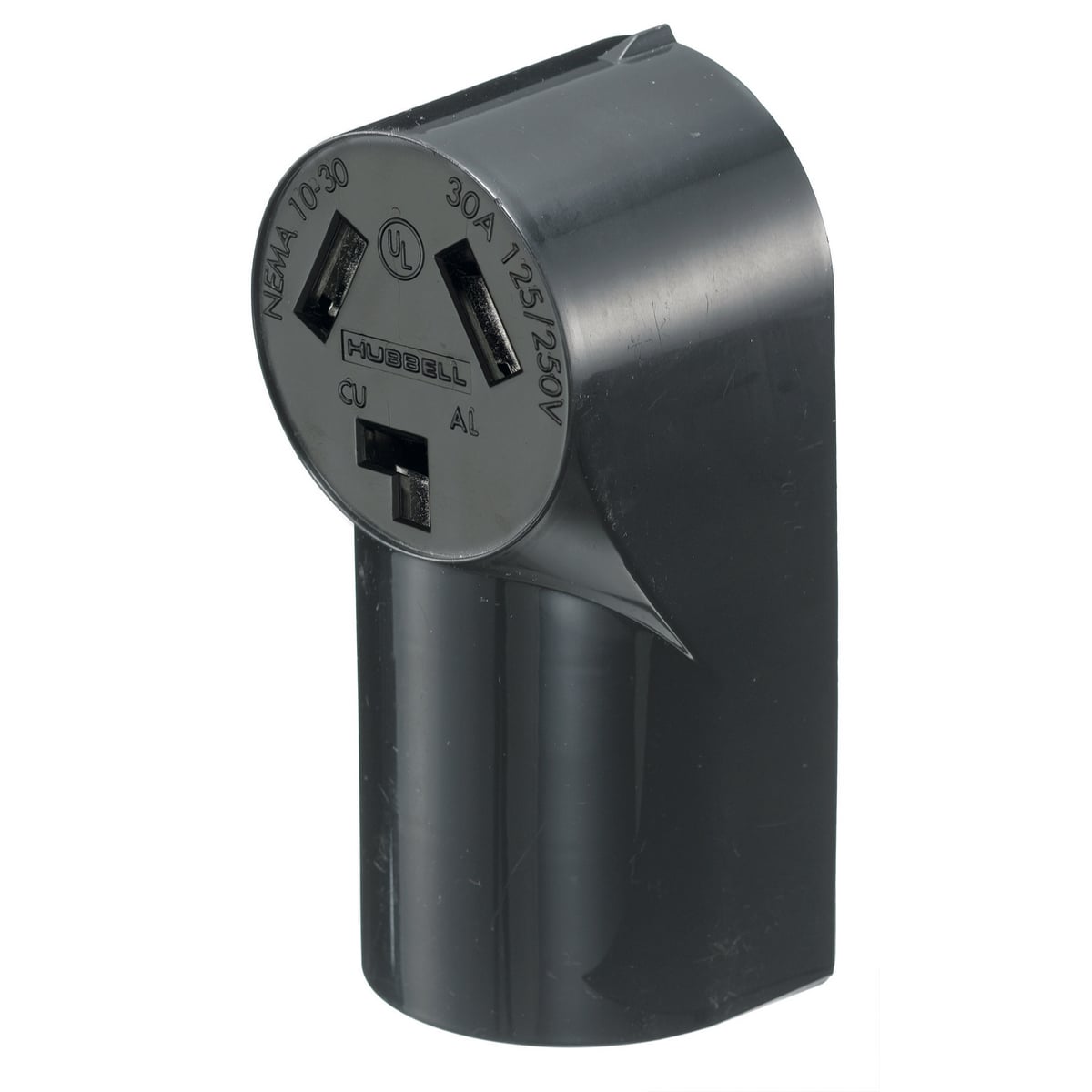 RR330 1-Phase Single Surface Mounted Screw Mount Straight Blade Power Receptacle, 125/250 V AC, 30 A, 3 Poles, 3 Wires, Black