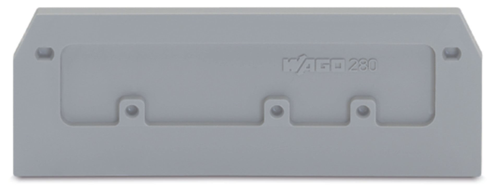280-374 End and Intermediate Plate, For Use With Rail Mounted, Polyamide, Gray