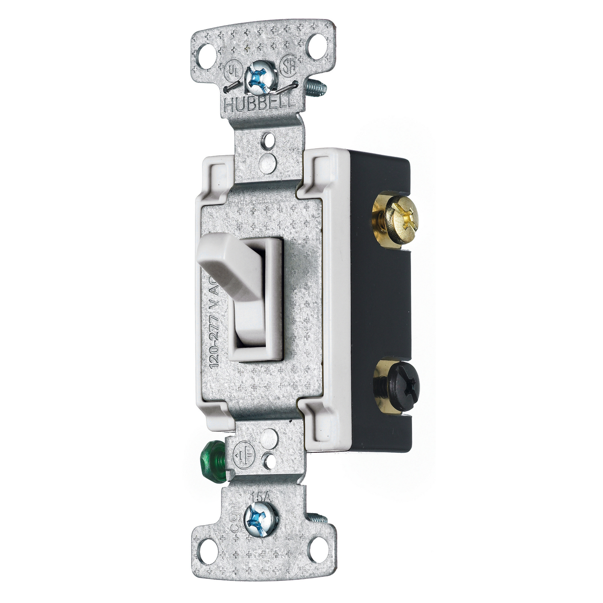 RS415W RS Series 4-Way Compact General Purpose Self-Grounding Standard Toggle Switch, 120 V, 15 A, 1800 W Power Rating, 2-Position Contact